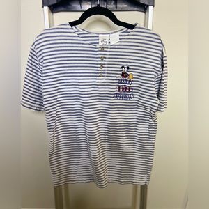 Disney excellent condition striped Disney University tee with buttons